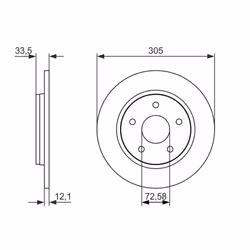 Disco freno BOSCH 0 986 479 050 posteriore, pieno, 1 Pezzo - Vista aggiuntiva 5