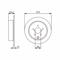 Disco freno BOSCH 0 986 479 634 posteriore, pieno, 1 Pezzo - Vista aggiuntiva 5