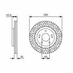 Disco freno BOSCH 0 986 479 527 anteriore, ventilato, 1 Pezzo - Vista aggiuntiva 6