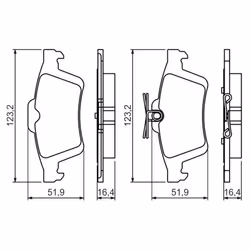 Set di pastiglie freno BOSCH 0 986 494 528, posteriore - Vista aggiuntiva 7