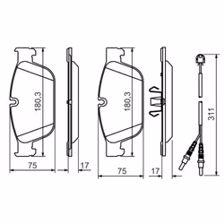 Set di pastiglie freno BOSCH 0 986 494 526, anteriore - Vista aggiuntiva 7