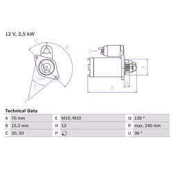 Angolo calettamento [gradi]: 36. Condizione: Ristrutturato. Dimensioni filettatura: M10. Dimensioni filettatura 1: M10x1,5. F ...