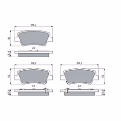 Set di pastiglie freno BOSCH 0 986 494 557, posteriore - Vista aggiuntiva 7