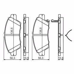 Set di pastiglie freno BOSCH 0 986 494 562, anteriore - Vista aggiuntiva 6