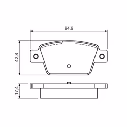 Set di pastiglie freno BOSCH 0 986 494 536, posteriore - Vista aggiuntiva 5