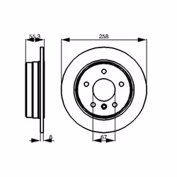 Disco freno BOSCH 0 986 479 B36 posteriore, pieno, 1 Pezzo - Vista aggiuntiva 5