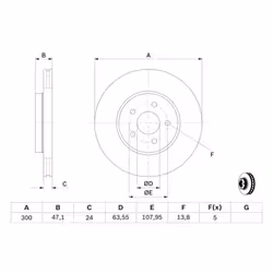 Disco freno BOSCH 0 986 479 B44 anteriore, ventilato, 1 Pezzo - Vista aggiuntiva 5