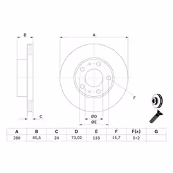 Disco freno BOSCH 0 986 479 B34 anteriore, ventilato, 1 Pezzo - Vista aggiuntiva 7
