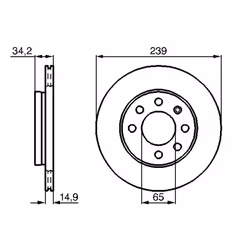Disco freno BOSCH 0 986 479 B42 anteriore, ventilato, altamente carbonizzato, 1 Pezzo - Vista aggiuntiva 6