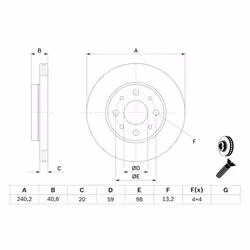 Disco freno BOSCH 0 986 479 B76 anteriore, ventilato, 1 Pezzo - Vista aggiuntiva 6
