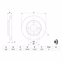 Disco freno BOSCH 0 986 479 B83 anteriore, ventilato, 1 Pezzo - Vista aggiuntiva 7
