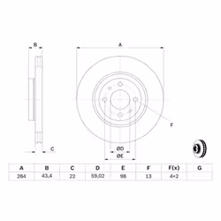 Disco freno BOSCH 0 986 479 B49 anteriore, ventilato, 1 Pezzo - Vista aggiuntiva 6