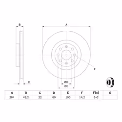 Disco freno BOSCH 0 986 479 B90 anteriore, ventilato, 1 Pezzo - Vista aggiuntiva 7