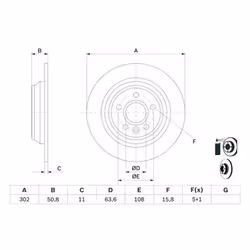 Disco freno BOSCH 0 986 479 B94 posteriore, pieno, 1 Pezzo - Vista aggiuntiva 7