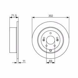 Disco freno BOSCH 0 986 479 C15 posteriore, pieno, 1 Pezzo - Vista aggiuntiva 6
