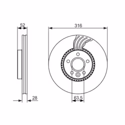 Disco freno BOSCH 0 986 479 C19 anteriore, ventilato, altamente carbonizzato, 1 Pezzo - Vista aggiuntiva 5