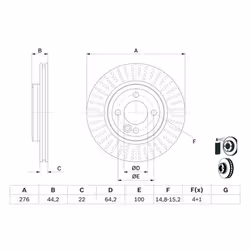 Disco freno BOSCH 0 986 479 B39 anteriore, ventilato, altamente carbonizzato, 1 Pezzo - Vista aggiuntiva 4