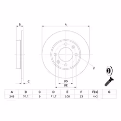 Disco freno BOSCH 0 986 479 B40 posteriore, pieno, 1 Pezzo - Vista aggiuntiva 6