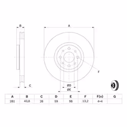 Disco freno BOSCH 0 986 479 B52 anteriore, ventilato, 1 Pezzo - Vista aggiuntiva 7