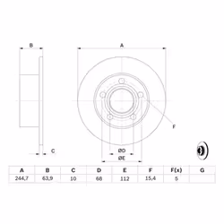 Disco freno BOSCH 0 986 479 B22 posteriore, pieno, 1 Pezzo - Vista aggiuntiva 5