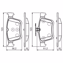 Set di pastiglie freno BOSCH 0 986 494 659, posteriore - Vista aggiuntiva 5