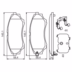 Set di pastiglie freno BOSCH 0 986 494 587, anteriore - Vista aggiuntiva 6
