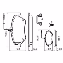 Set di pastiglie freno BOSCH 0 986 494 585, anteriore - Vista aggiuntiva 7