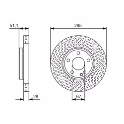 Disco freno BOSCH 0 986 479 A58 anteriore, ventilato, altamente carbonizzato, 1 Pezzo - Vista aggiuntiva 4
