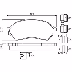 Set di pastiglie freno BOSCH 0 986 494 616, anteriore - Vista aggiuntiva 6