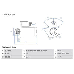 Motorino di avviamento BOSCH 0 986 022 061