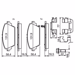 Set di pastiglie freno BOSCH 0 986 494 633, anteriore - Vista aggiuntiva 6