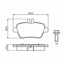 Set di pastiglie freno BOSCH 0 986 494 664, posteriore - Vista aggiuntiva 7