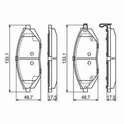 Set di pastiglie freno BOSCH 0 986 494 684, anteriore - Vista aggiuntiva 7