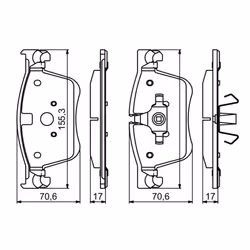 Set di pastiglie freno BOSCH 0 986 494 696, anteriore - Vista aggiuntiva 5