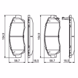 Set di pastiglie freno BOSCH 0 986 494 685, anteriore - Vista aggiuntiva 5
