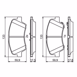 Set di pastiglie freno BOSCH 0 986 494 712, anteriore - Vista aggiuntiva 7