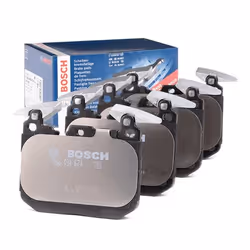Kit pastiglie freno; BOSCH; Low-Metallic con lamierino anticigolío, con istruzioni montaggio; per BMW; 34106799805, 341068590 ...
