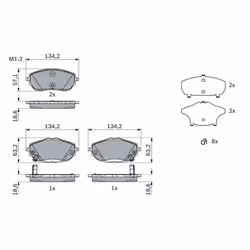 Set di pastiglie freno BOSCH 0 986 494 676, anteriore - Vista aggiuntiva 6