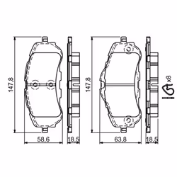 Set di pastiglie freno BOSCH 0 986 494 714, anteriore - Vista aggiuntiva 8