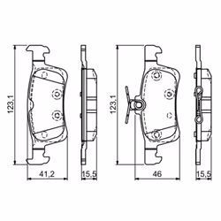 Set di pastiglie freno BOSCH 0 986 494 715, posteriore - Vista aggiuntiva 6