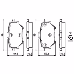 Set di pastiglie freno BOSCH 0 986 494 716, posteriore - Vista aggiuntiva 7