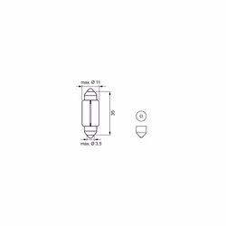 BOSCH 1 987 301 501 Lampadina 12 1 LED, C5W 6000 MERCEDES-BENZ: Viano, Classe E Sedan, CLK Coupe, FIAT: Panda II Hatchback, Panda I Hatchback - Vista aggiuntiva 7