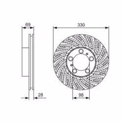 Disco freno BOSCH 0 986 479 D25 anteriore, ventilato, altamente carbonizzato, 1 Pezzo - Vista aggiuntiva 6