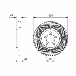 Disco freno BOSCH 0 986 479 D19 anteriore, ventilato, altamente carbonizzato, 1 Pezzo - Vista aggiuntiva 5