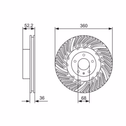 Disco freno BOSCH 0 986 479 D27 anteriore, ventilato, altamente carbonizzato, 1 Pezzo - Vista aggiuntiva 4