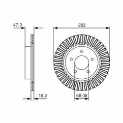 Disco freno BOSCH 0 986 479 D20 posteriore, ventilato, altamente carbonizzato, 1 Pezzo - Vista aggiuntiva 5
