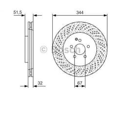 BOSCH Disco freno MERCEDES-BENZ: CLS Coupe, CLS Shooting Brake 32mm 5 112mm forato, ventilato rivestito ad alto tenore di carbonio 0 986 479 D07