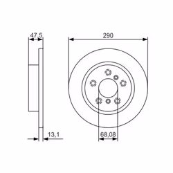 Disco freno BOSCH 0 986 479 D17 posteriore, pieno, altamente carbonizzato, 1 Pezzo - Vista aggiuntiva 5