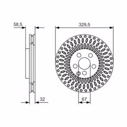Disco freno BOSCH 0 986 479 D13 anteriore, ventilato, altamente carbonizzato, 1 Pezzo - Vista aggiuntiva 5