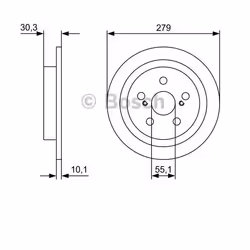 Disco freno; BOSCH; 279 10,1 5 100 pieno, ventilazione interna Oleato; per TOYOTA, LEXUS; BD2456, E190R02C03550247, 424315216 ...